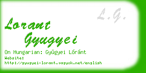 lorant gyugyei business card