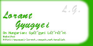 lorant gyugyei business card